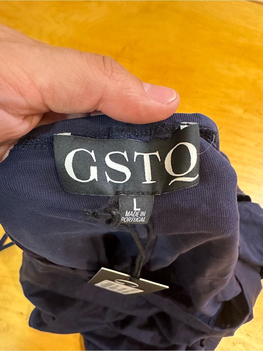 GSTQ Drawstring Crop Top in Midnight Blue Large NWT - Picture 3 of 8